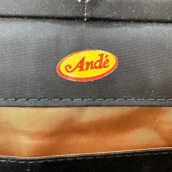 Vintage Ande Black Satin Clutch with Chain - Picture 6 of 6